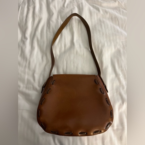 Vintage Leather Western Brown Leather Cowboy Shoulder Bag Purse Hippie Festival - Picture 6 of 11